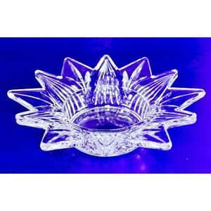 VTG Mikasa Starmist Candle Holder Crystal Starburst Clear Glass Ashtray